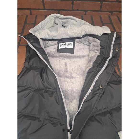BLACK CANYON Outfitters Jacket Mens XL Black Hoodie Puffer Sleeveless - Picture 2 of 6